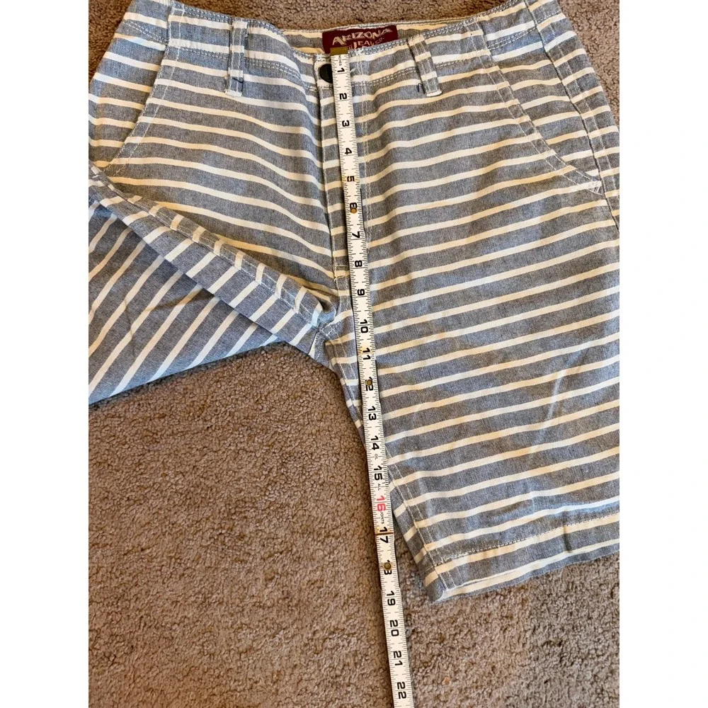 Arizona Jean Co Men Blue White Striped Chino Shorts Sz 31 Nautical Preppy Resort